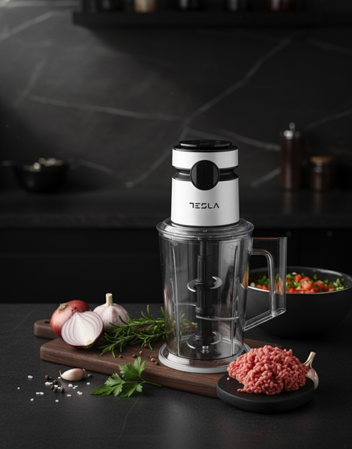Tesla Chopper – 500W, 2L Bowl, 6-Blades, Stainless Steel, TSL-CH200